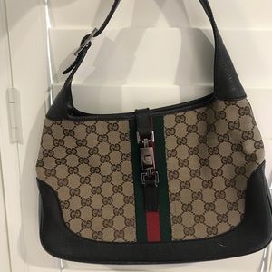 Gucci linen shoulder bag